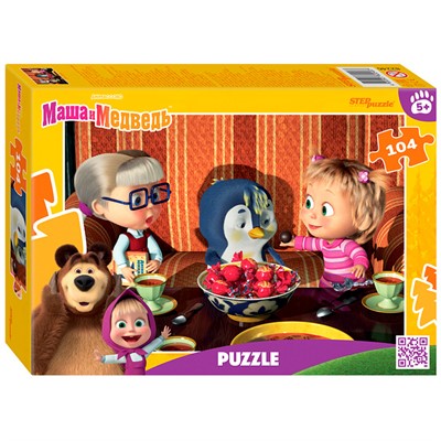 Пазл 104 Маша и Медведь 82246 Степ - фото 69895332