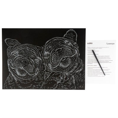 Набор для творчества Скретчинг 30*40см Неоновые животные.Классика "Милые щеночки" Гр-756 - фото 69895376