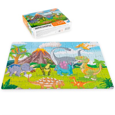 Пазл 104 Динозавры RI1002 - фото 69895712
