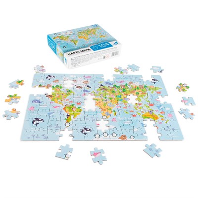 Пазл 104 Карта мира RI1003 - фото 69895713