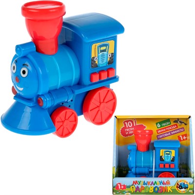 Игрушка на батарейках HWA1219047-R Музыкальный паровозик Синий трактор свет+звук - фото 69895772