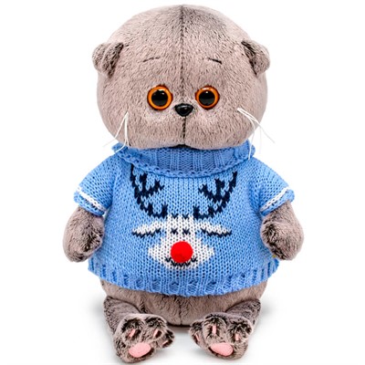 Басик BABY в свитере с оленем BB-130 - фото 69896033