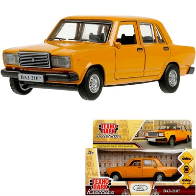 Модель 2107-12-YE ВАЗ-2107 длина 12 см, двери, багаж, инерц, желтый Технопарк  в кор. - фото 69896533