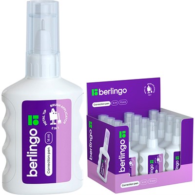 Корректирующий карандаш Berlingo 2 в 1 14 мл. металический наконечник/кисть 291487 - фото 69896680