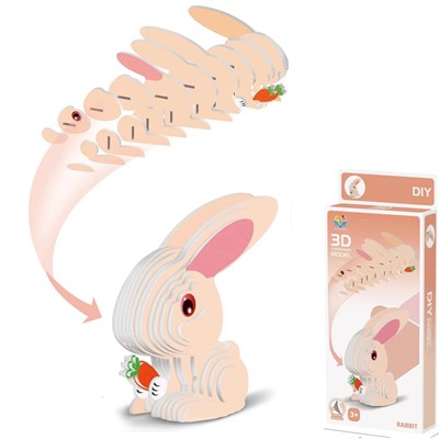 Конструктор картон. P5-46A Заяц в коробке - фото 69897179