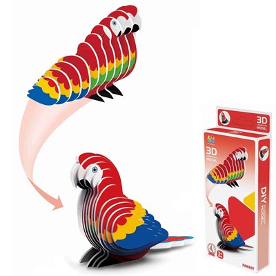 Конструктор картон. P5-48C Попугай в коробке - фото 69897202