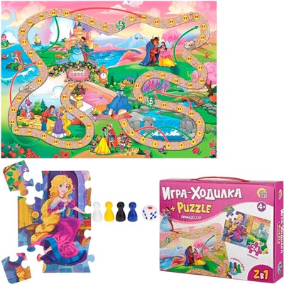 Игра ходилка+пазл ПРИНЦЕССЫ ИН-8205 - фото 69897488