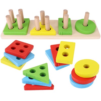 Деревянная Пирамидка Формы и счет ИД-2115 - фото 69897772