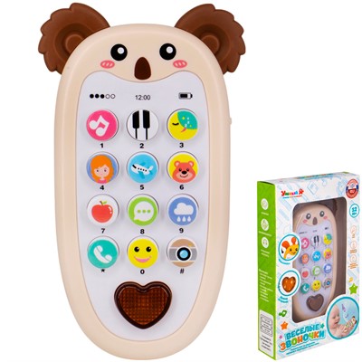 Телефон ZYE-E0473-3 Умный Я Веселые звоночки, русск. озвуч. на батарейках, в кор. - фото 69897892