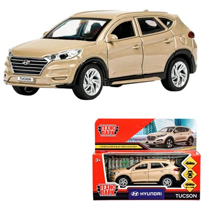 Модель TUCSON-12-BG-WOD HYUNDAI TUCSON длина 12 см, двери, багаж., инер, бежевый Технопарк в кор. - фото 69898048
