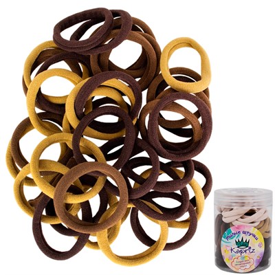 Набор резинок для волос FG250522018Q в банке Miss Kapriz 50 шт в упак. кор.+беж цвет - фото 69898786