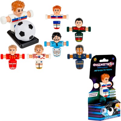 Фиджетбол: Легенды футбола серия 2, футболист,в асс 6 видов, в компл. мяч, подставка Т26987-2 - фото 69898960