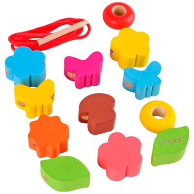 Деревянный Счетный материал Бусы Полянка Мини 13 деталей 1-78 - фото 69898978