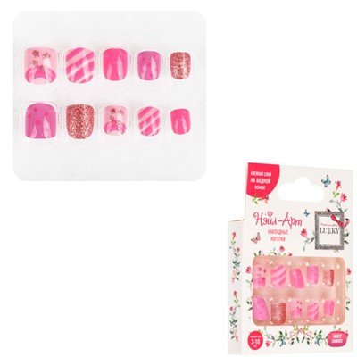 Ногти накладные Lukky Нэйл-Арт Sweet Candies 10 наклад.ногтей на клеевой основе,3-10 лет Т26631 - фото 69899034