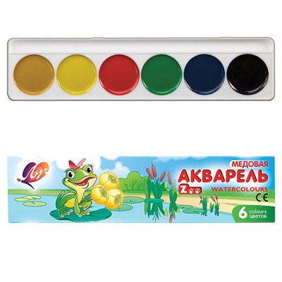 Акварель 6 цв. Zoo медовая б/к 19С1246-08 /ЛУЧ/ - фото 69899558