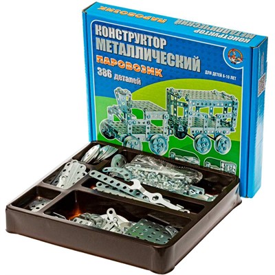 Конструктор металл 949 Паровозик /10/ - фото 69899844