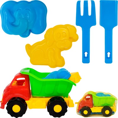 Песочный набор Авто Мини Самосвал + 2фор.+лоп.+гр  3-337 - фото 69900351