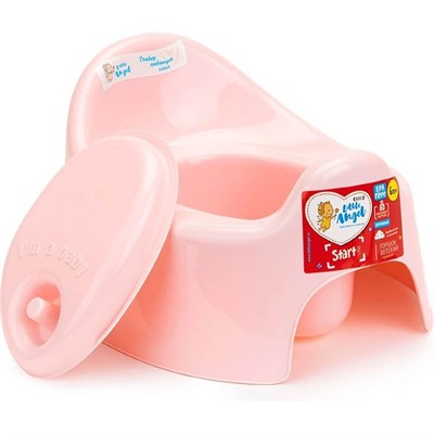 Горшок детский Start с крышкой розовый пастельный LA2701RS - фото 69900604