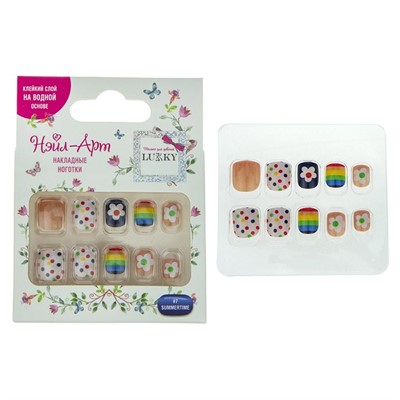 Набор Summertime 10 наклад.ногтей на клеевой основе Т19428 Lukky Нэйл-Арт - фото 69900685