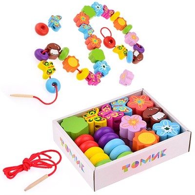 Деревянный Счетный материал "Бусы" "Полянка" 29 деталей 1-72 - фото 69900850