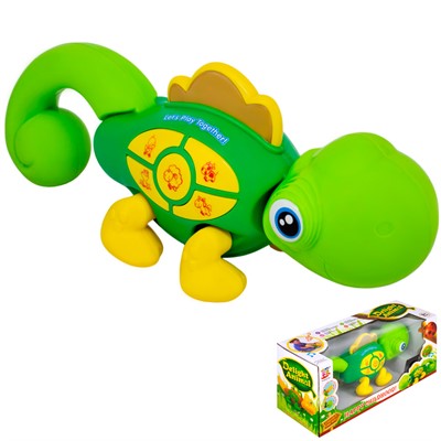 Игрушка на батарейках 623-1 Хамелеон звук, подсветка в кор. - фото 69900932