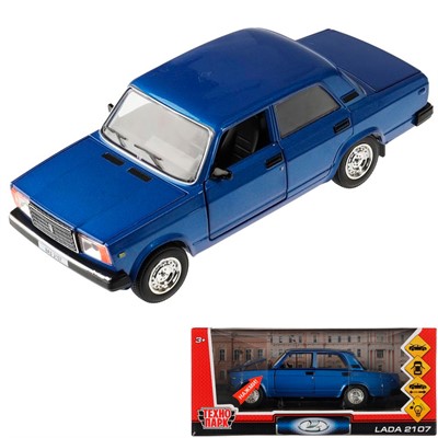Модель VAZ-2107-B LADA 2107, 17 см,инер.синий Технопарк  в коробке - фото 69901168