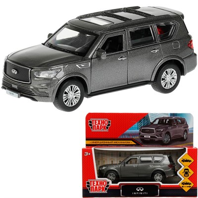 Модель QX80-12-GY INFINITI QX80, длина 12,5 см, двери, багаж, инер, серый Технопарк в коробке /72/ - фото 69901432