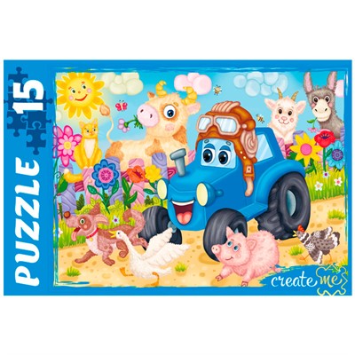 Пазл 15 МАКСИ Веселый трактор №6 П15-0695 - фото 69901502