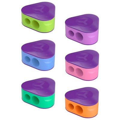 Точилка пластик 2 отверстия Berlingo "Signature" с контейнером, ассорти 352558 - фото 69901512