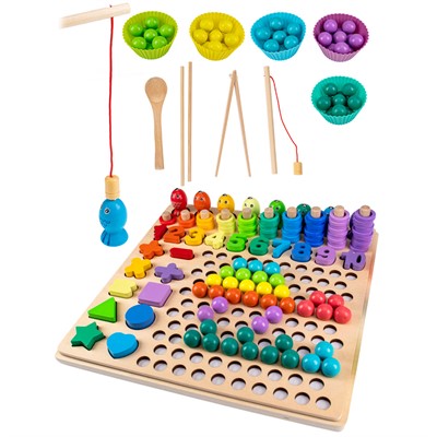 Деревянная мозаика-сортер 32х31х8 Считаем до 10 ИД-6304 - фото 69901683