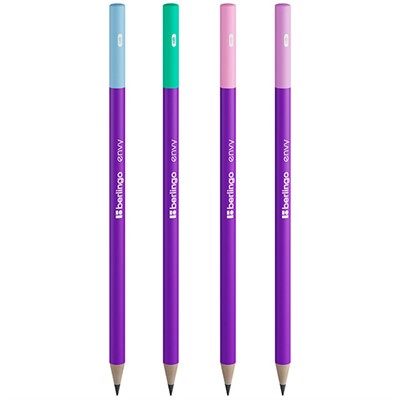 Карандаш ч/гр. Berlingo "Envy" HB, круглый, заточен., ассорти 357003 - фото 69901863