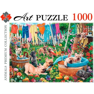 Пазл 1000 Французские бульдоги в саду Ф1000-0466 - фото 69902497