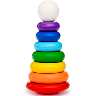 Деревянная Пирамидка Радуга 8 деталей П-08 - фото 69902565