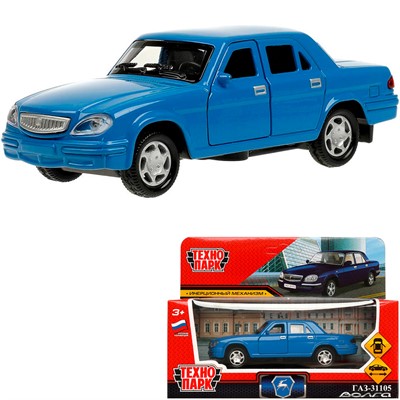 Модель 3110-12-BU ГАЗ -31105 «Волга» 12 см, двери, багаж, инерц, синий Технопарк  в коробке /72/ - фото 69902851