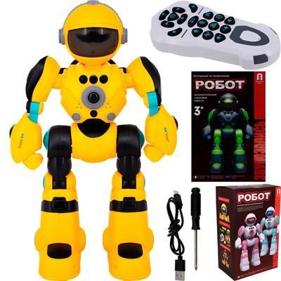 Робот на радиоуправлении BG1538/BG1538R русская озвучка желтый в кор. - фото 69903069