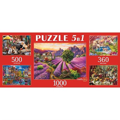 Пазл 5 В 1 1000+2х500+2х360 ЯРКИЕ ПАЗЛЫ ПМК-4551 - фото 69903519