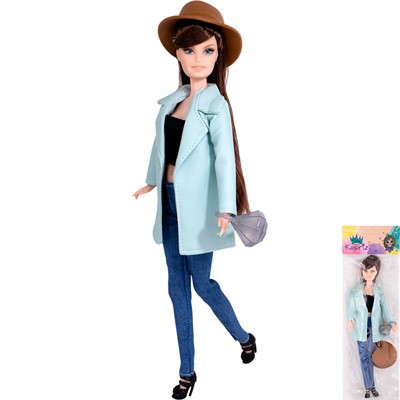 Кукла Miss Kapriz MK613 в пальто и шляпе в пак. - фото 69903820