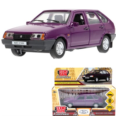 Модель 2109-12-PRP ВАЗ-2109 "СПУТНИК" 12 см баклажан Технопарк - фото 69903980