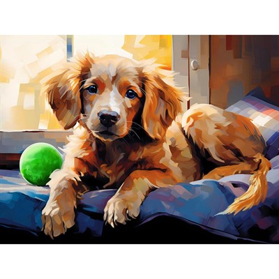 Набор для творчества Алмазная мозаика 30х40см В ожидании прогулки НД-6344 - фото 69904014