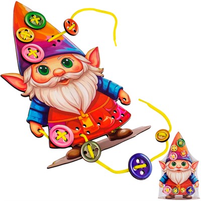 Деревянная Шнуровка Гном ОА-00000427 /Арбо/ - фото 69904495