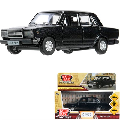 Модель 2107-12-BK ваз-2107 12 см, двери, багаж, инерц, черный, Технопарк  в кор. - фото 69904626