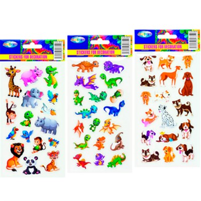 Наклейки Декоративные объёмные 3 дизайна 10*23 см 80735 - фото 69904938