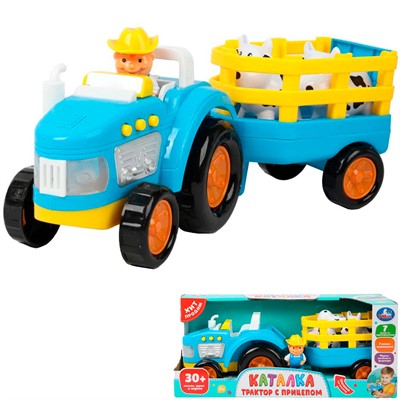 Каталка ТРАКТОР С ПРИЦЕПОМ 30+ песен, стихов и звуков Умка B2329541-R1 - фото 69905042