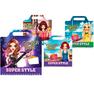 Блокнот с трафаретами и наклейками Superstyle 200*220мм. 4 дизайна 89636 - фото 69905103