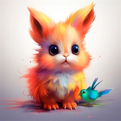 Набор для творчества Роспись по холсту с красками по номерам 30х30 см Малыши-животные 20цв Крольчонок и птичка Х-6314 - фото 69905379