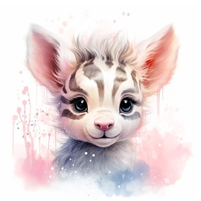 Набор для творчества Роспись по холсту с красками по номерам 20х20 см Малыши-животные Красочный малыш зебры Х-6308 - фото 69905380