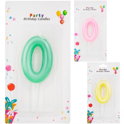 Свеча для торта Цифра 0 в ассорт. FG240525045L-1 - фото 69905505