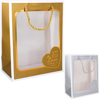 Пакет 18х10х23см с прозрачным окошком Love 141V-903 - фото 69905997