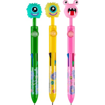 Ручка шариковая автомат синяя Quartet 4-х цветная 89982 - фото 69906016