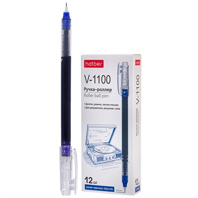 Ручка роллер V-1100 Синий 0,5мм RP_085063 Hatber - фото 69906155